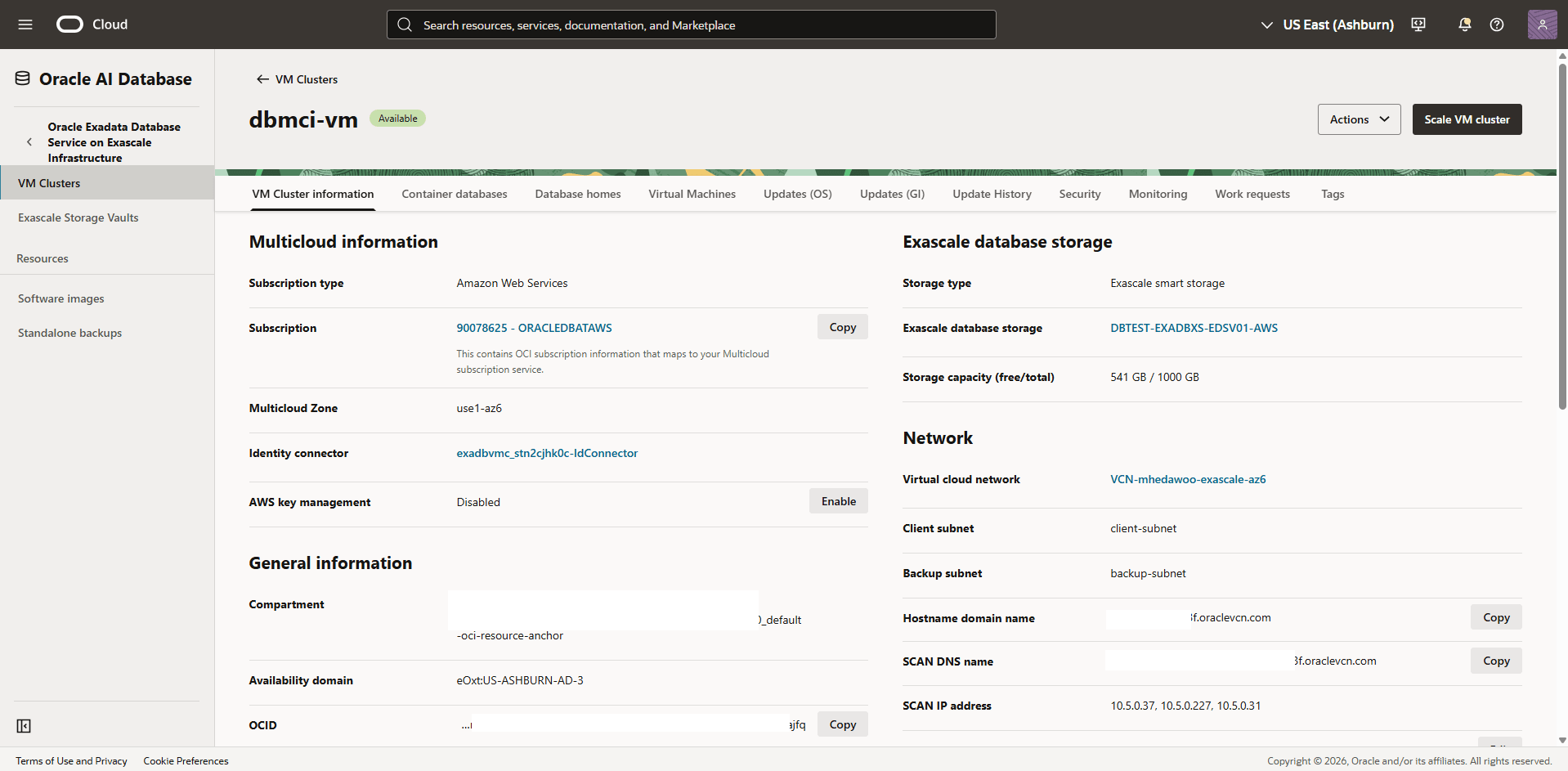 This screenshot shows how to enable AWS Customer Managed Key.