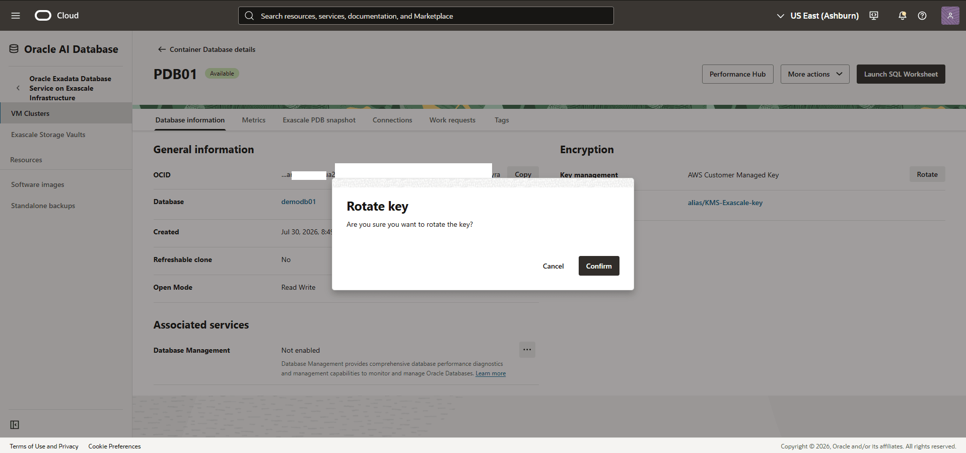 This screenshot shows how to rotate a key.