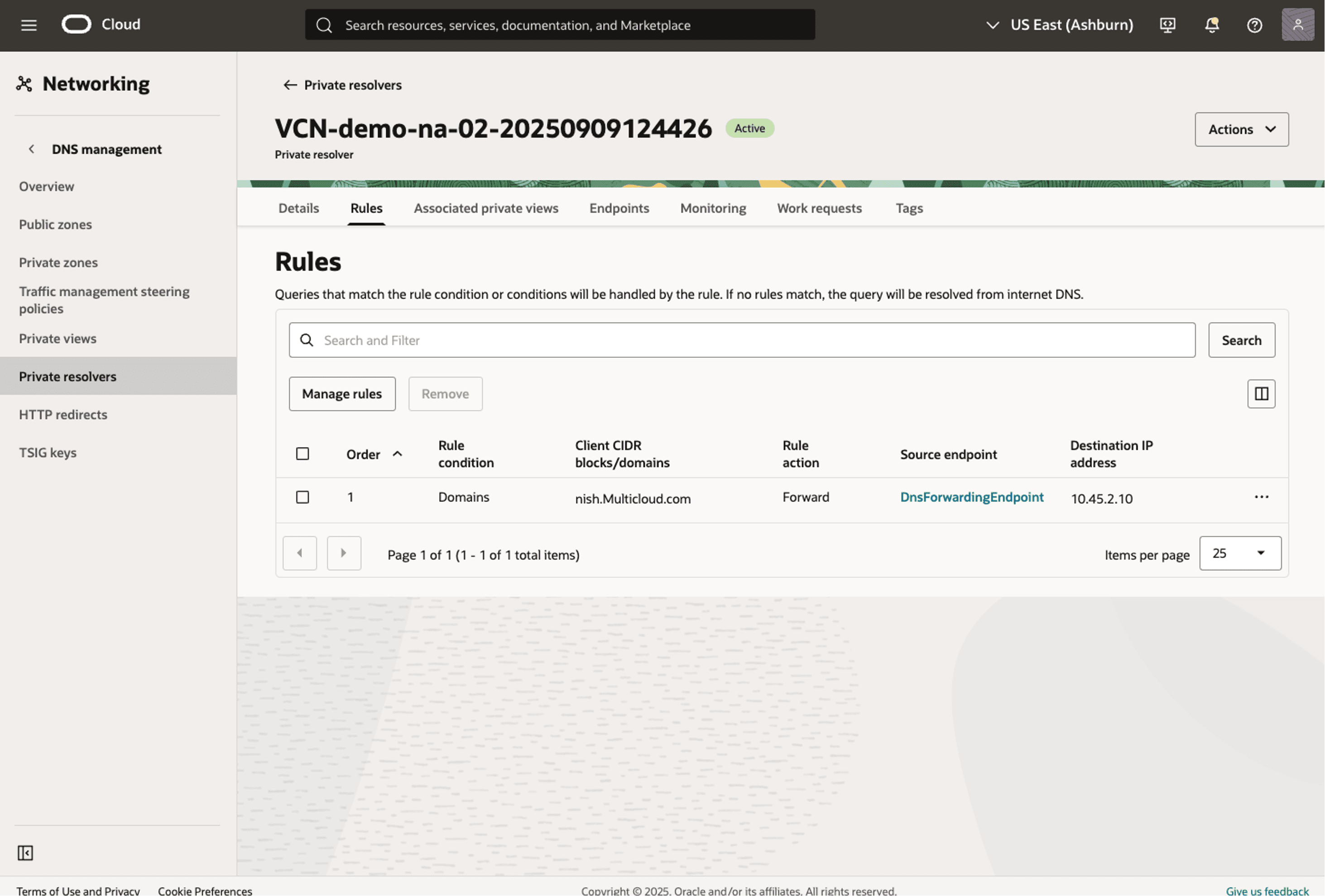 This screenshot shows how to view a Network Anchor.