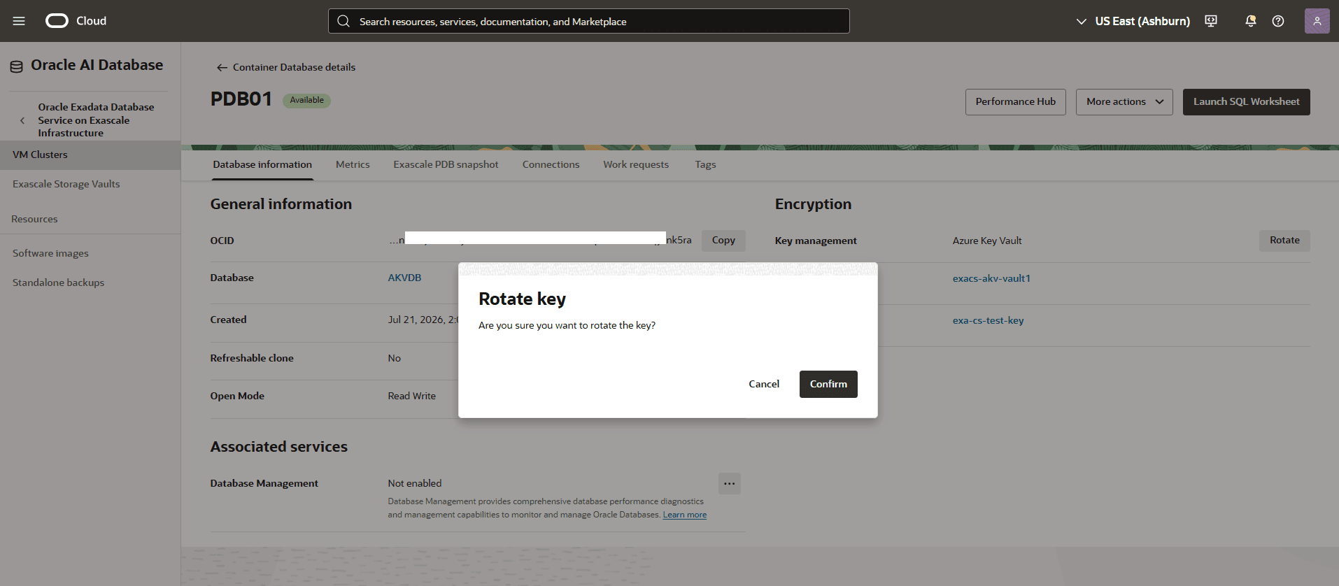 This screenshot shows how to rotate a key.