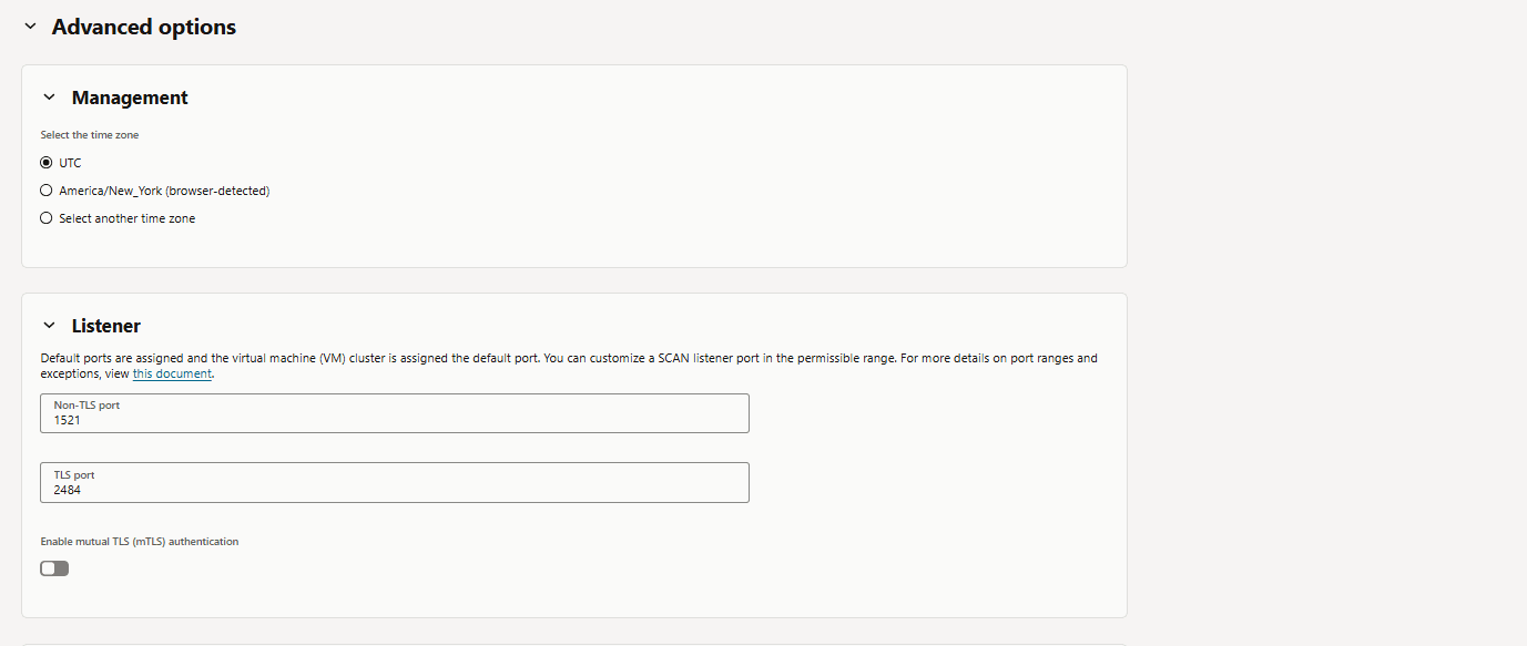 This screenshot shows how to create an Autonomous Exadata VM Cluster.