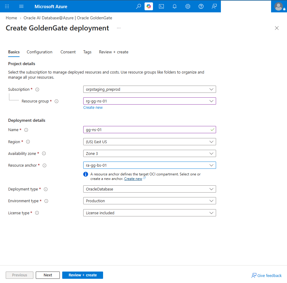 This screenshot shows how to create a deployment.