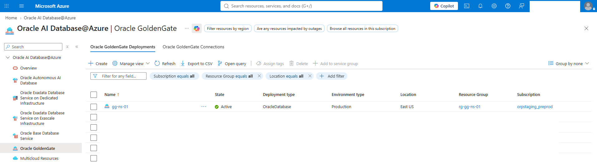 This screenshot shows how to create a deployment.