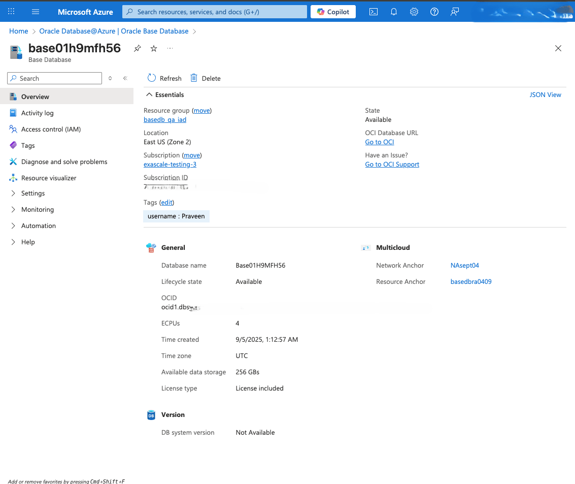 This screenshot shows how to modify a Base Database.
