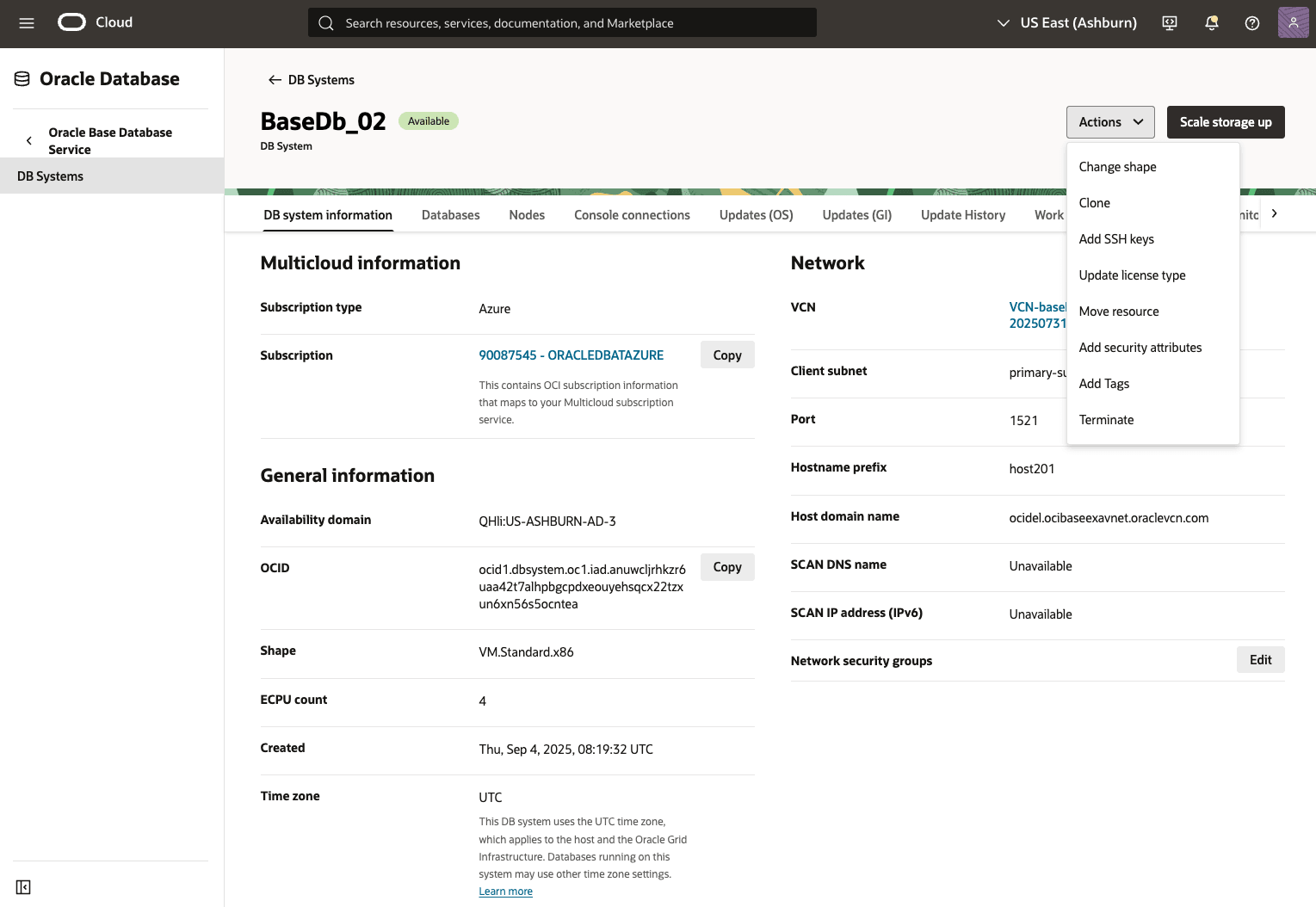 This screenshot show how to modify a Base Database.