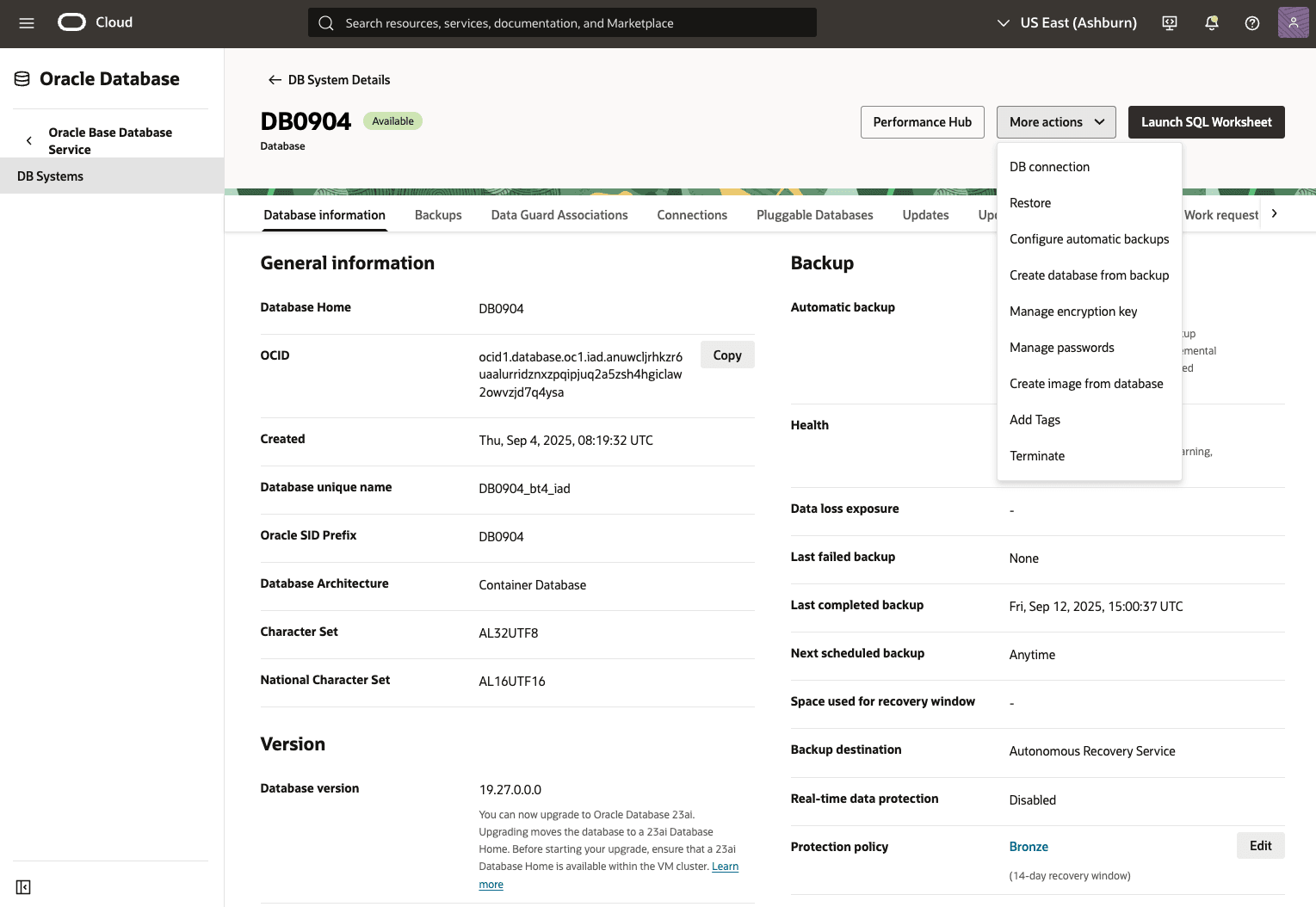 This screenshot show how to modify a Base Database.