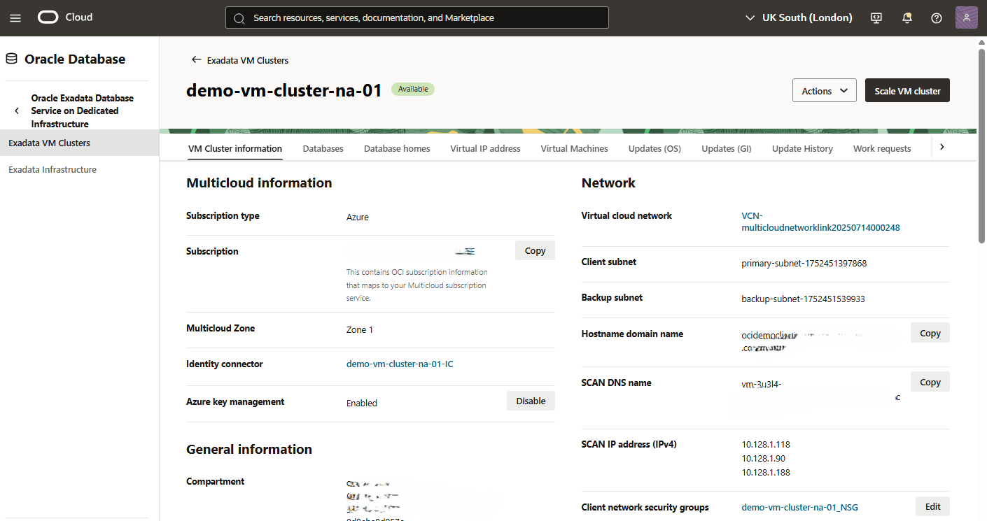 This screenshot shows the second step to scale an Exadata VM Cluster.
