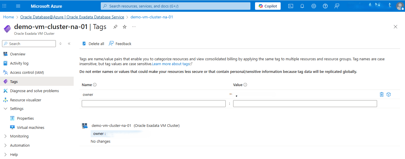 This screenshot shows how to modify tags.