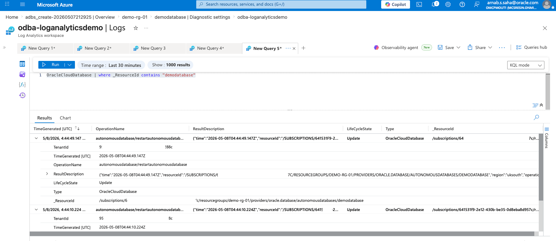 This screenshot shows how to monitor logs.