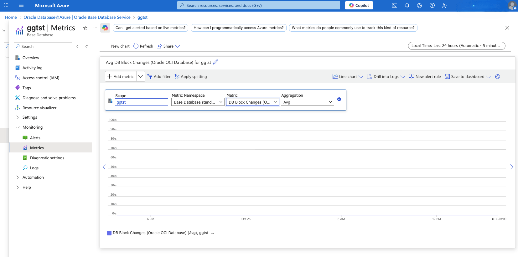 This screenshot shows how to monitor metrics.