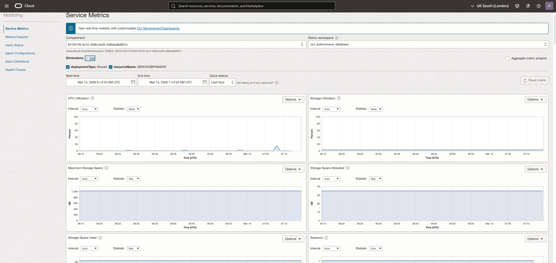 This screenshot shows how to monitor your metrics in Service Metrics.