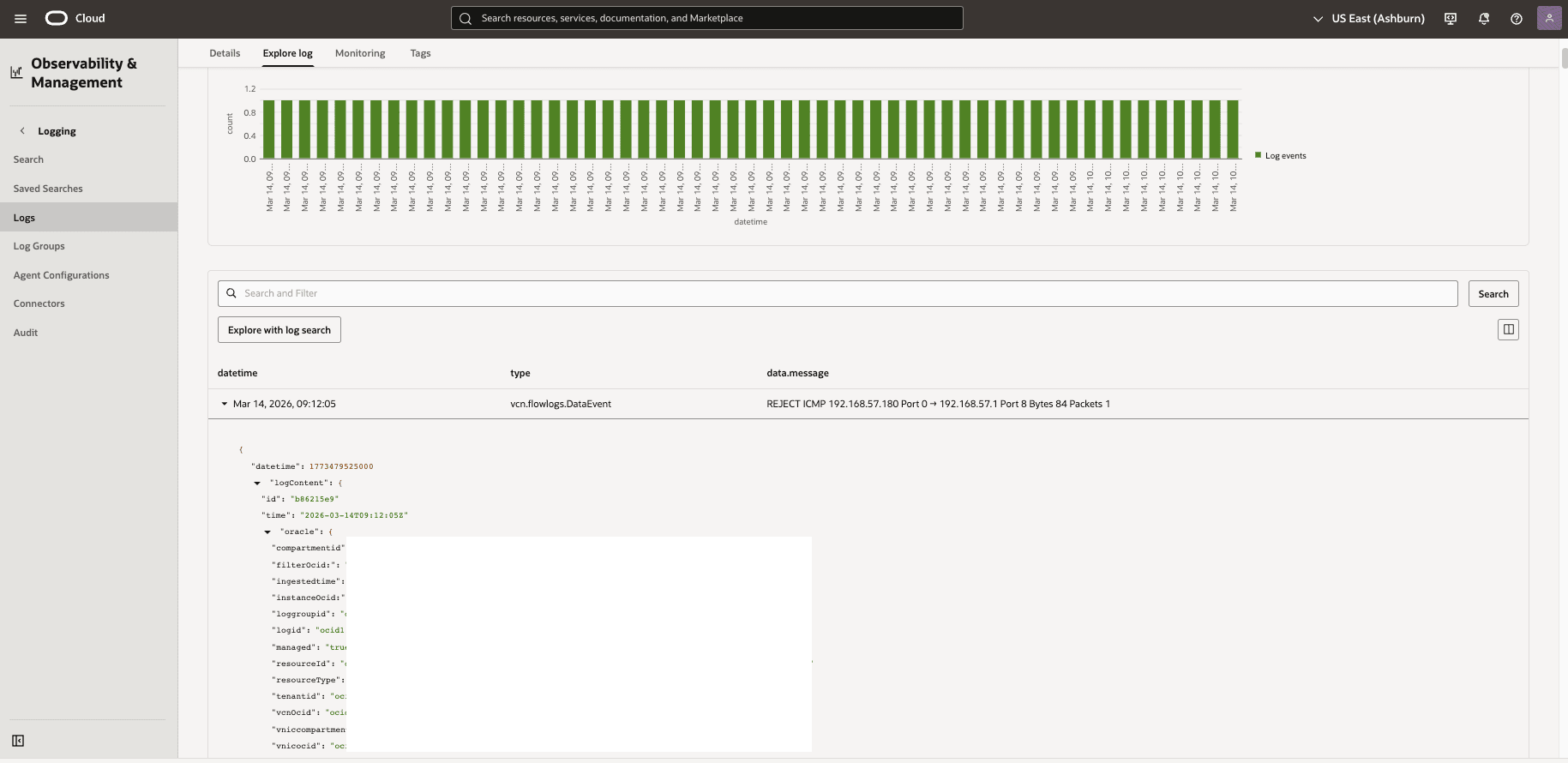 This screenshot shows how to check logs.