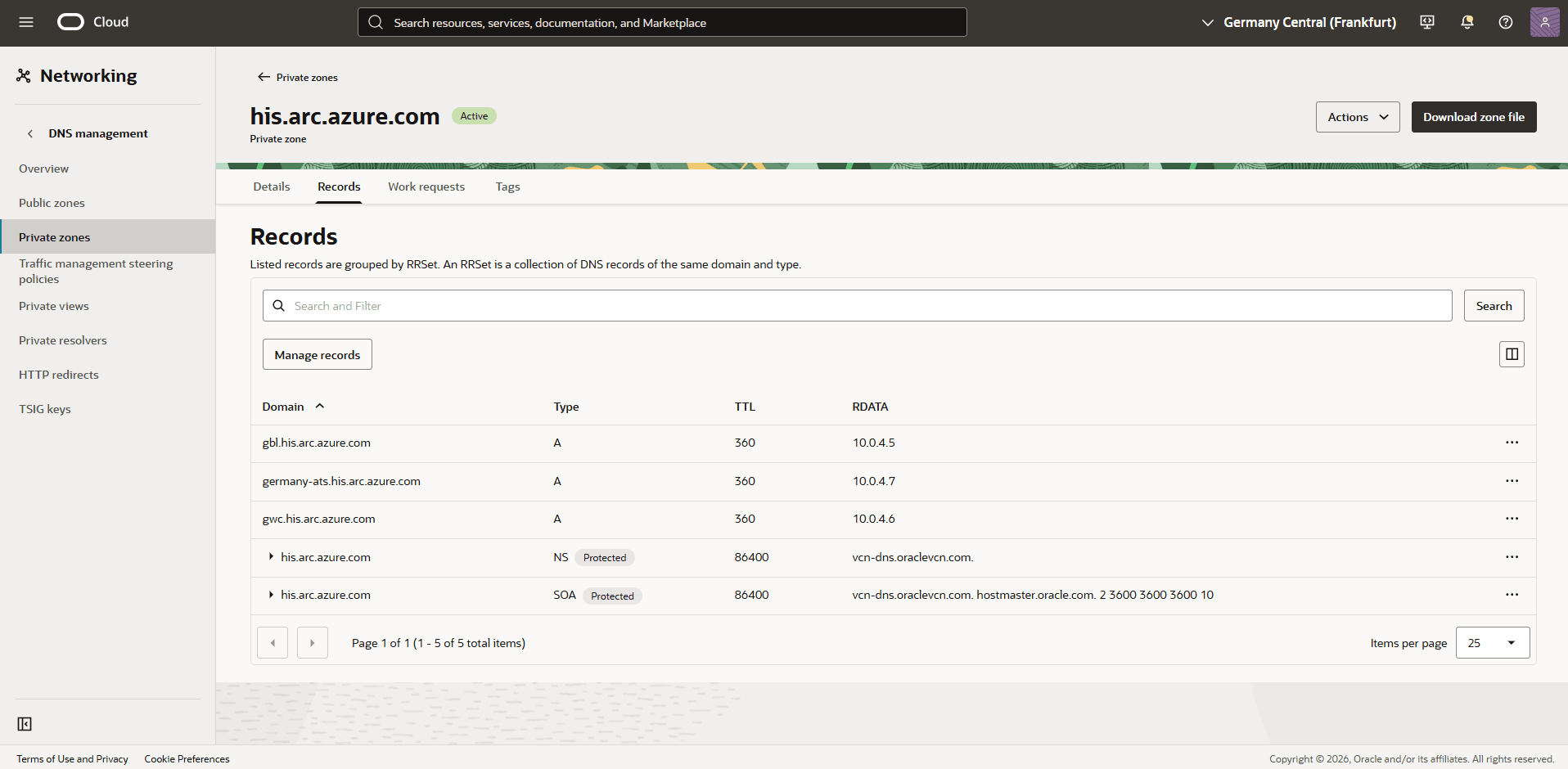 This screenshot shows how to create OCI Private Zone. This screenshot shows how to create OCI Private Zone.