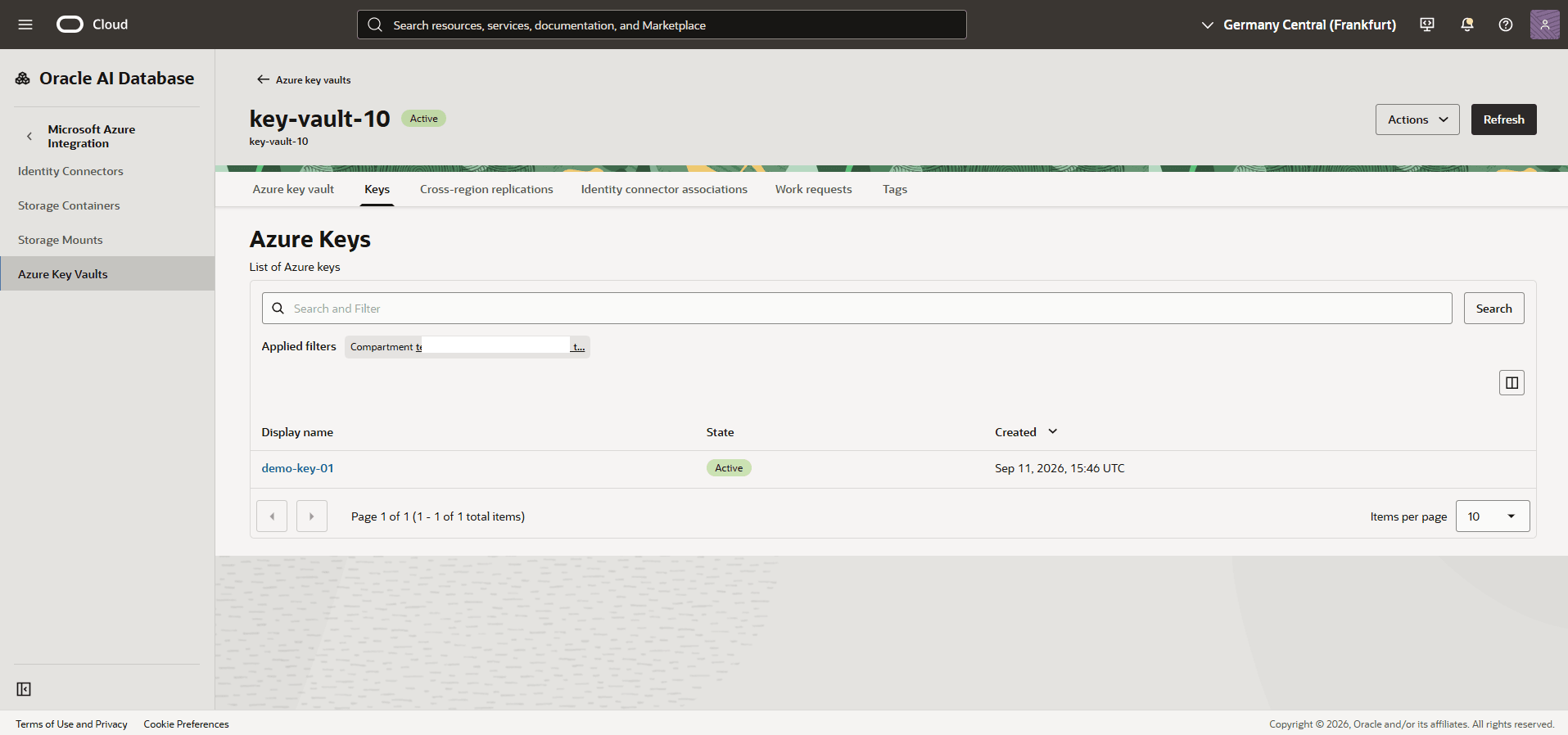 This screenshot shows how to register AKV. This screenshot shows how to register AKV.