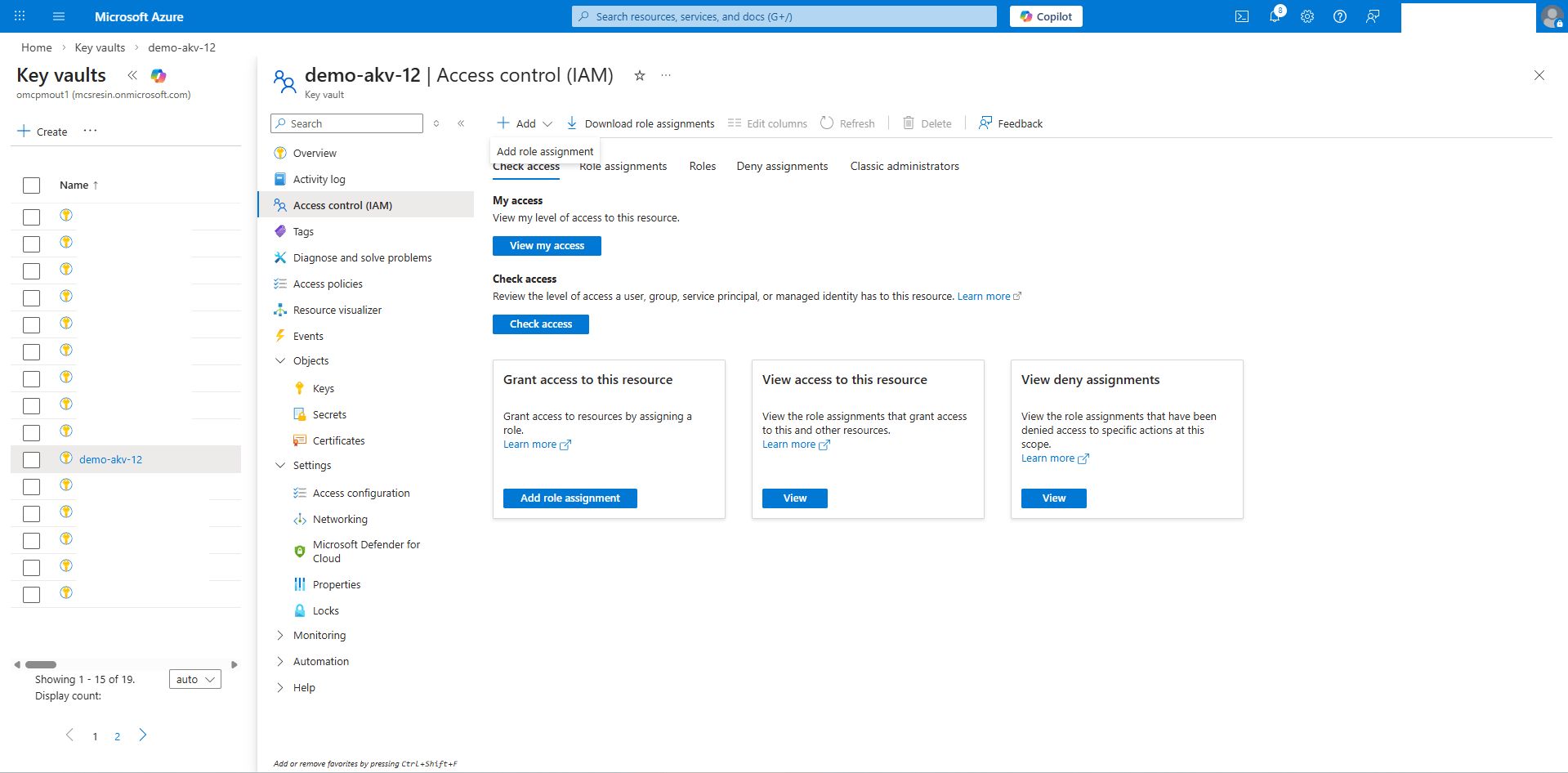This screenshot shows how to add the required permissions.