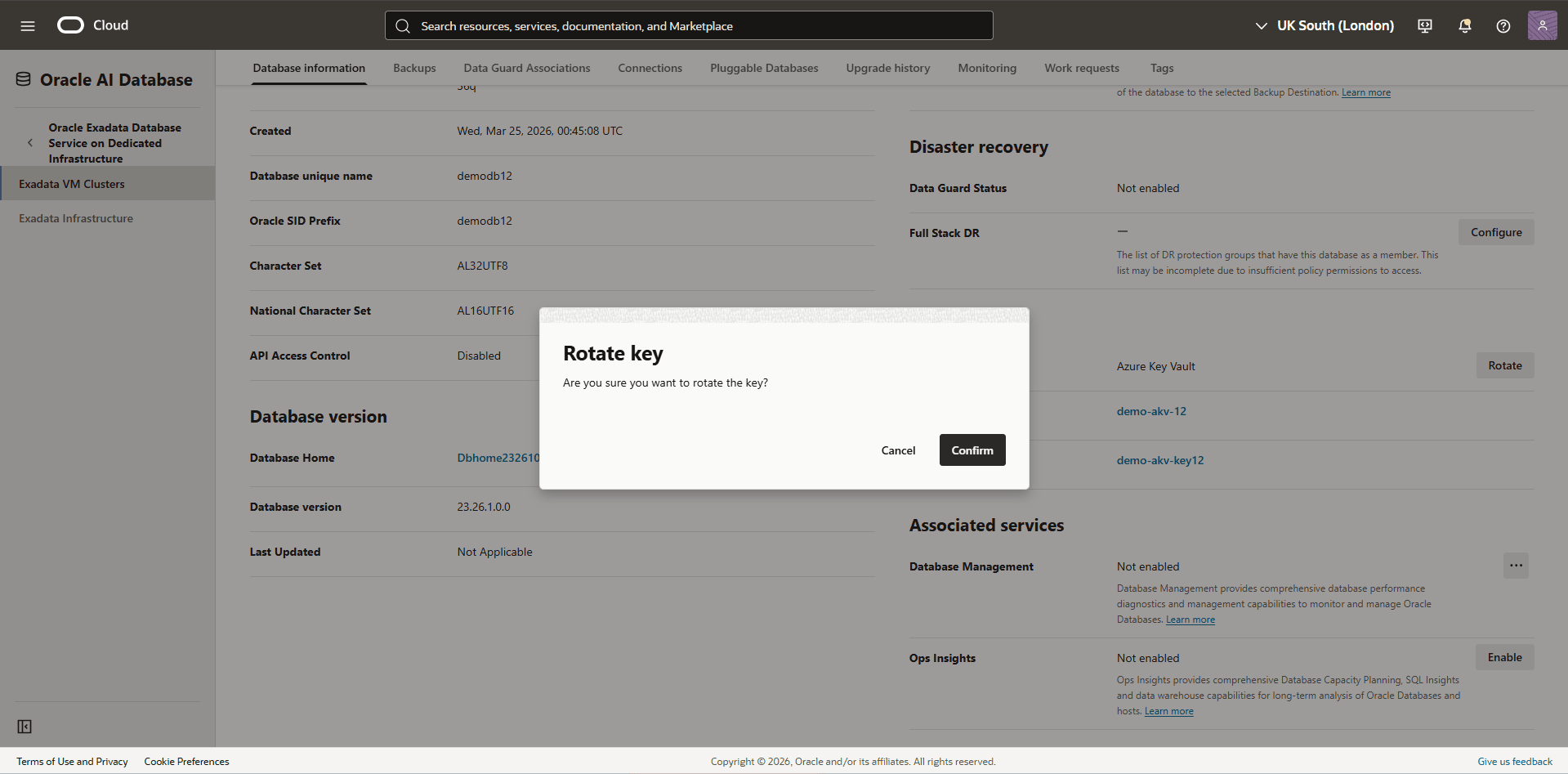 This screenshot shows how to rotate a key.