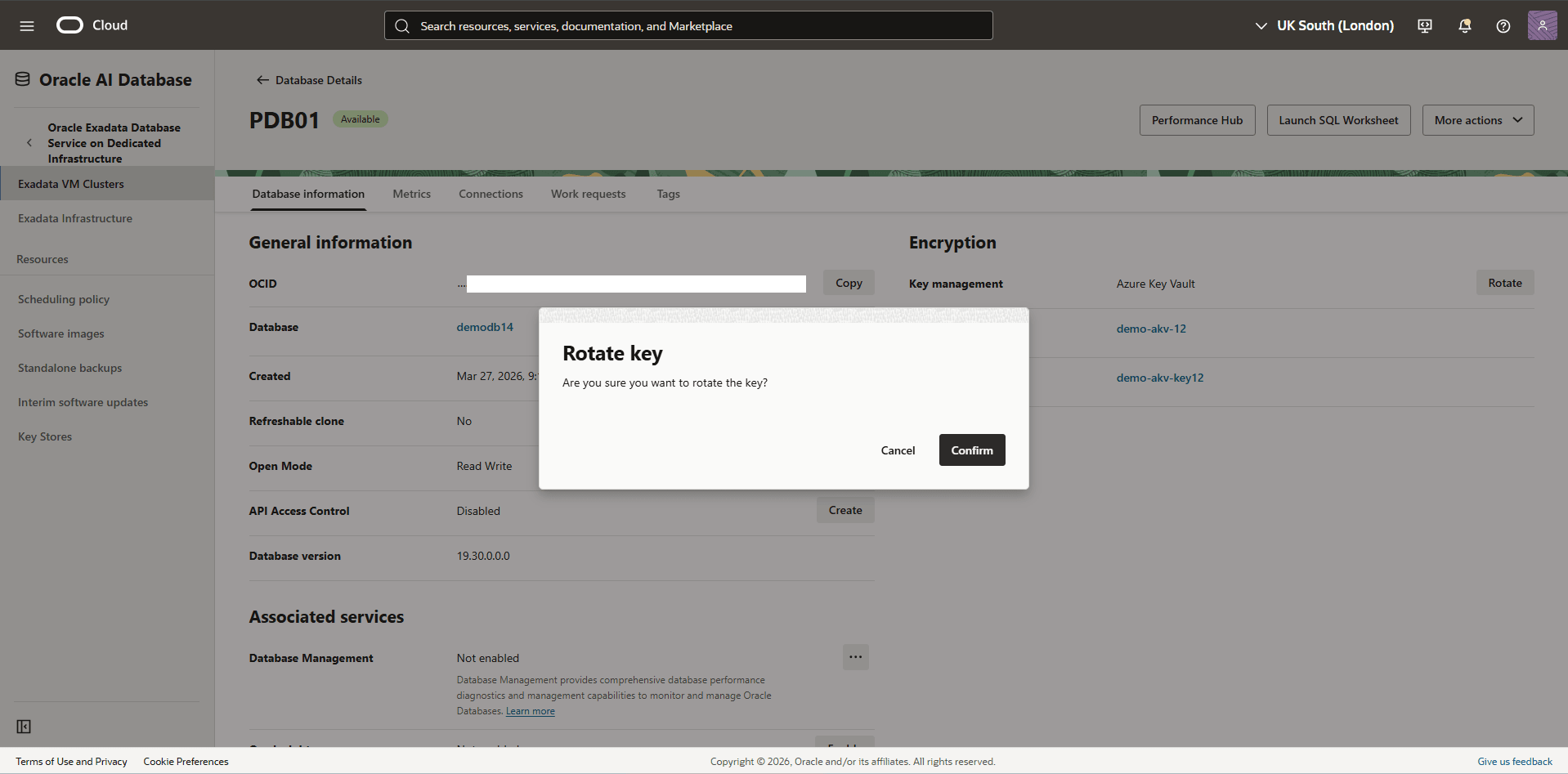 This screenshot shows how to rotate a key.