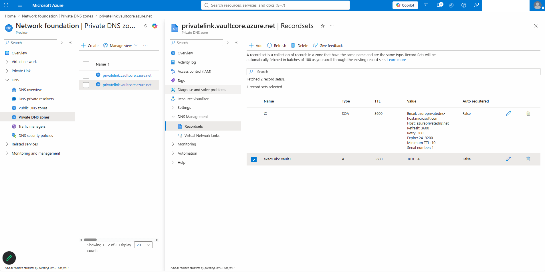 This screenshot shows how to obtain A record information.
