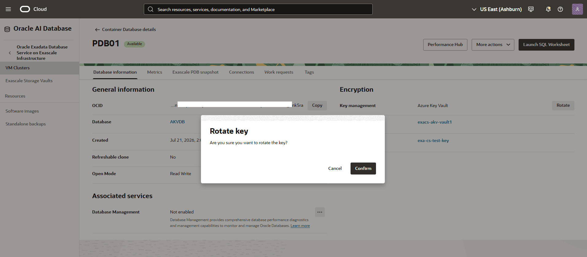 This screenshot shows how to rotate a key.
