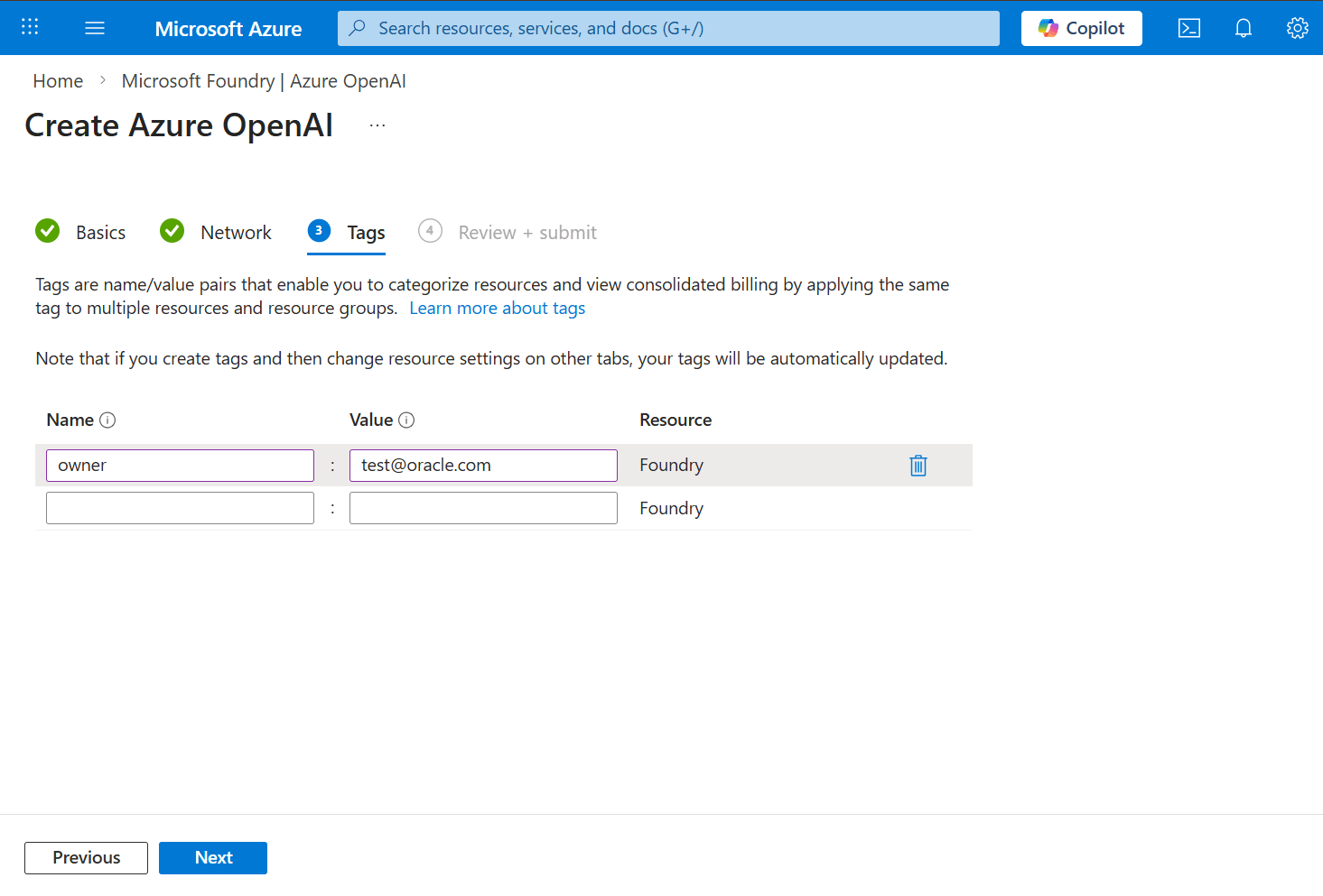 This screenshot shows how to create Azure OpenAI.