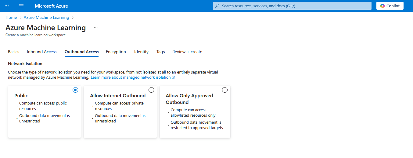 This screenshot shows how to a machine learning workspace.