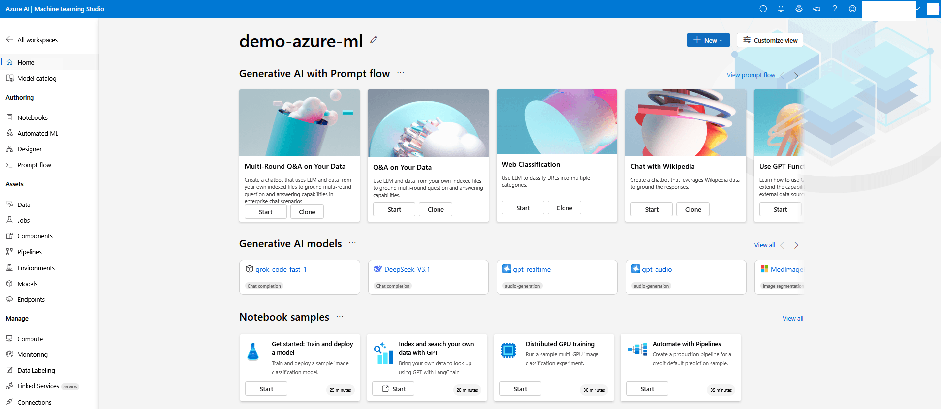 This screenshot shows how to create compute instance.