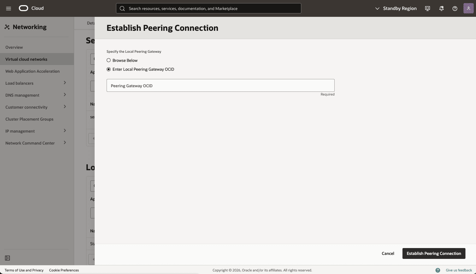 This screenshot shows how to configure the network in the primary zone.