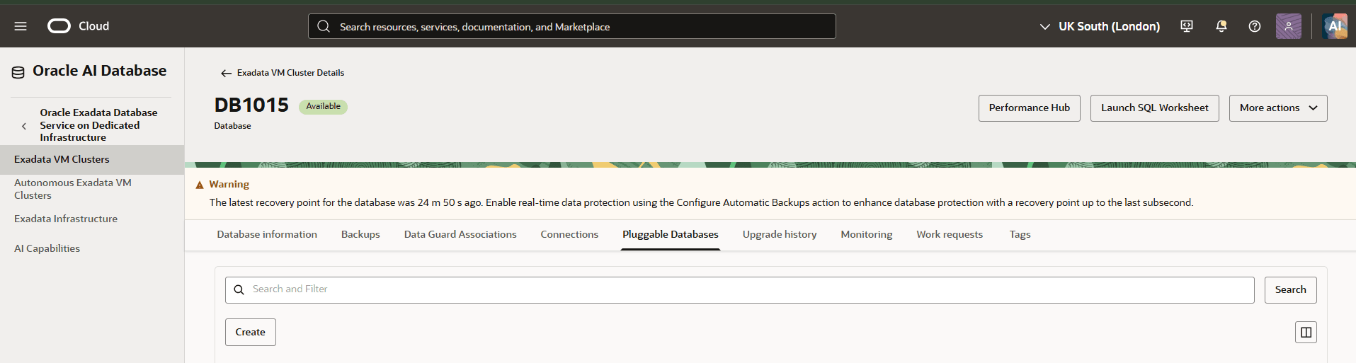 This screenshot shows how to create a PDB.