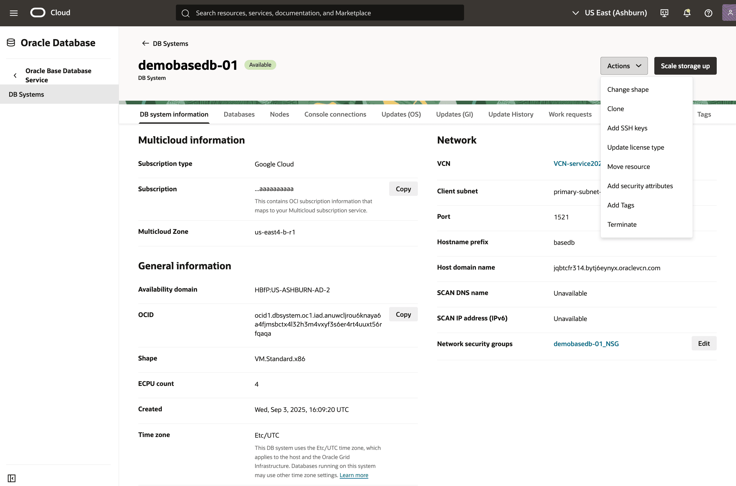 A screenshot of the process to modify a Base Database.