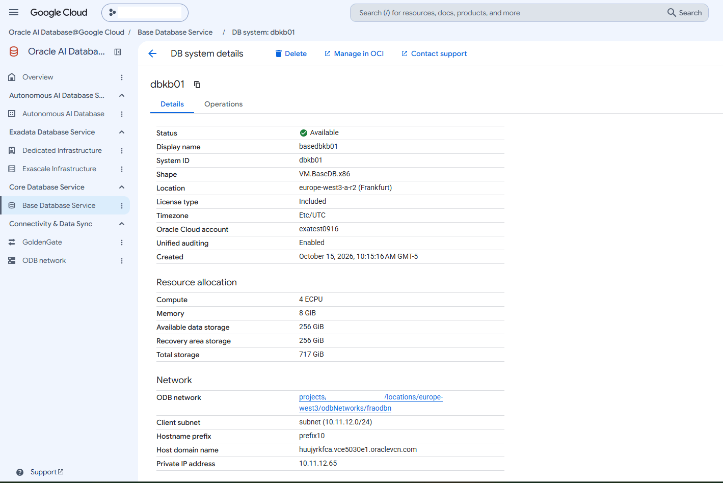 This screenshot shows how to clone a Base Database.