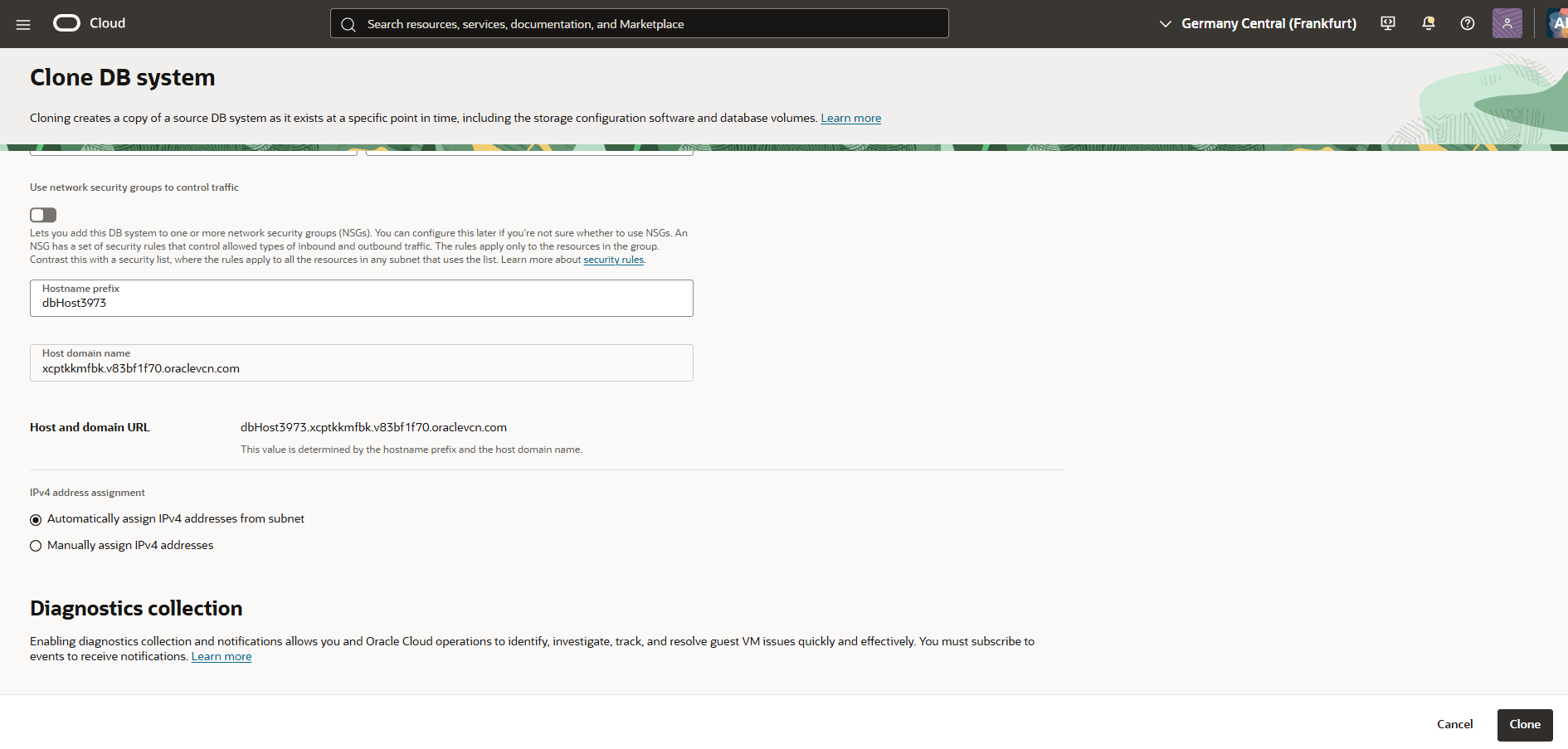 This screenshot shows how to clone a Base Database.