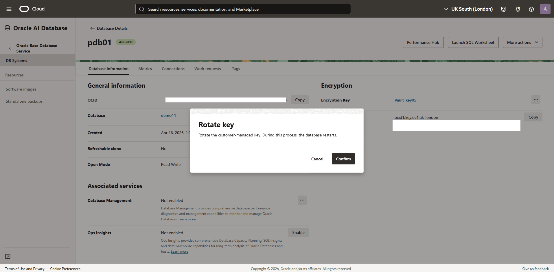 This screenshot shows how to rotate key.