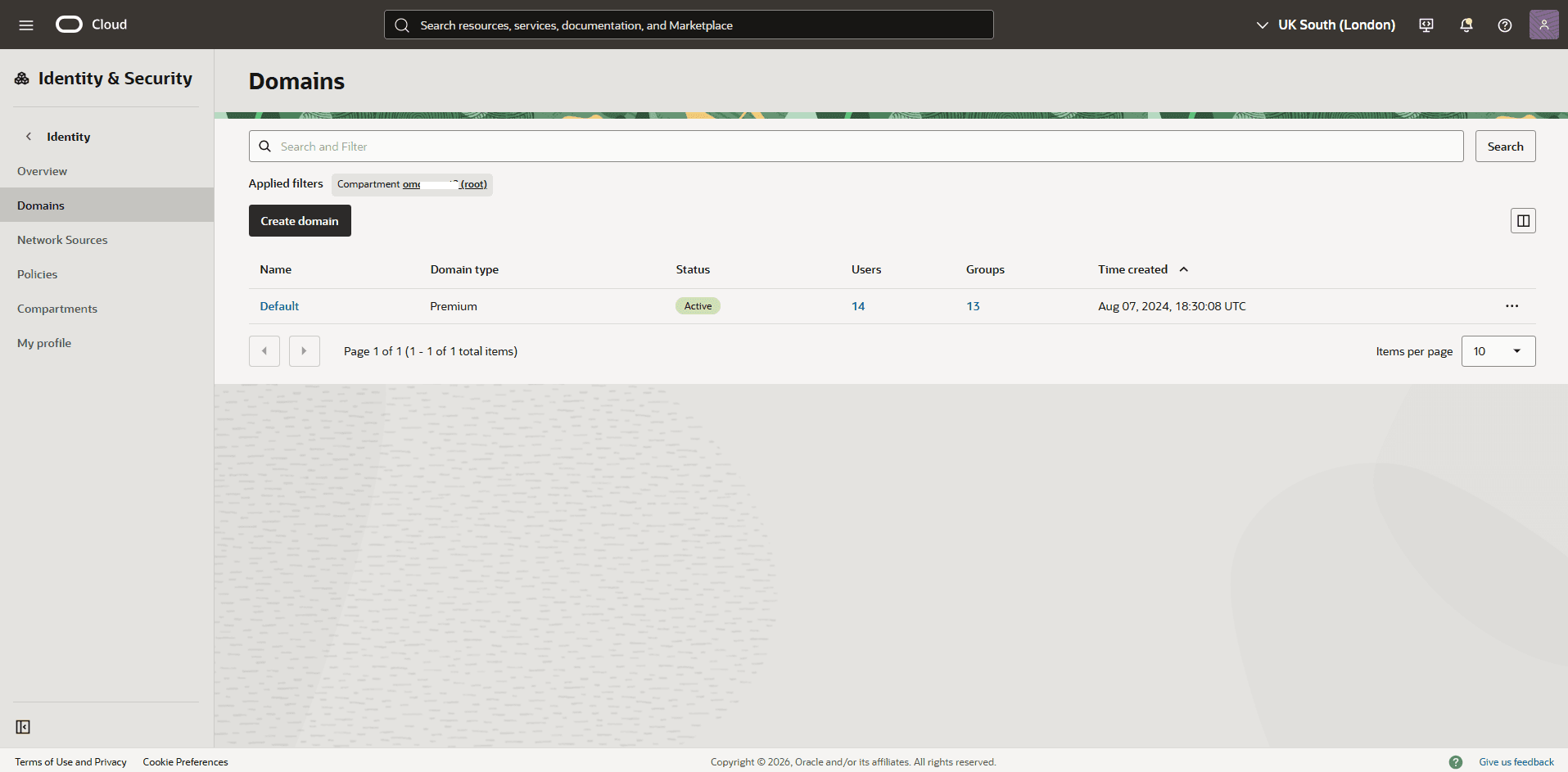 This screenshot shows how to navigate to your domain.