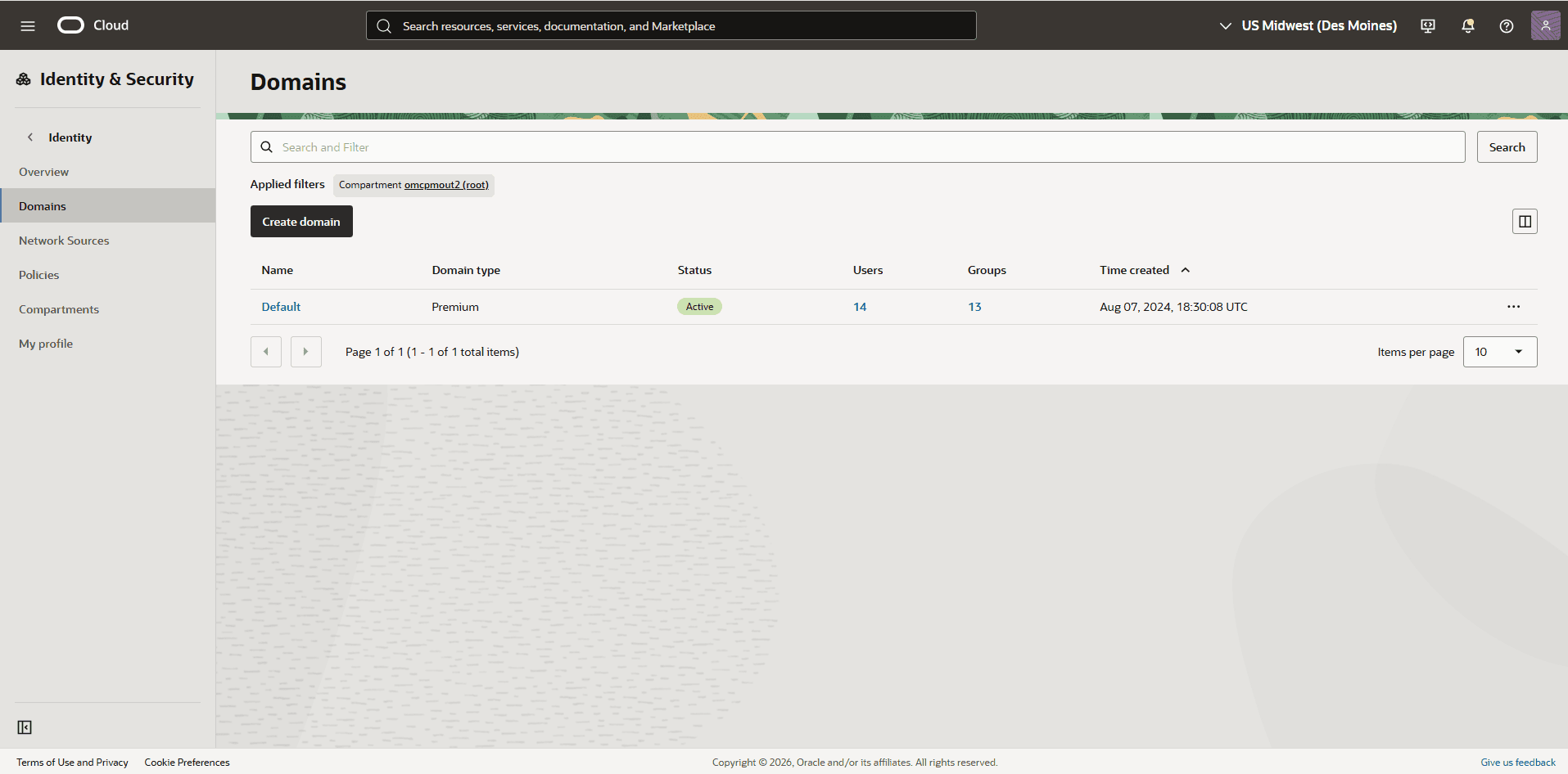 This screenshot shows how to navigate to your domain.