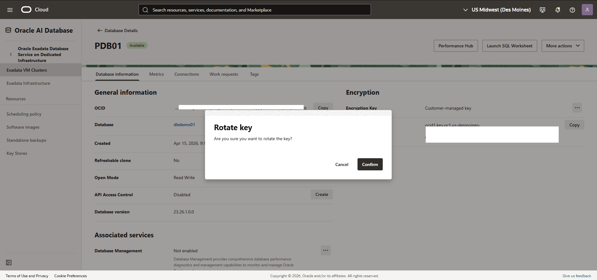 This screenshot shows how to rotate key.