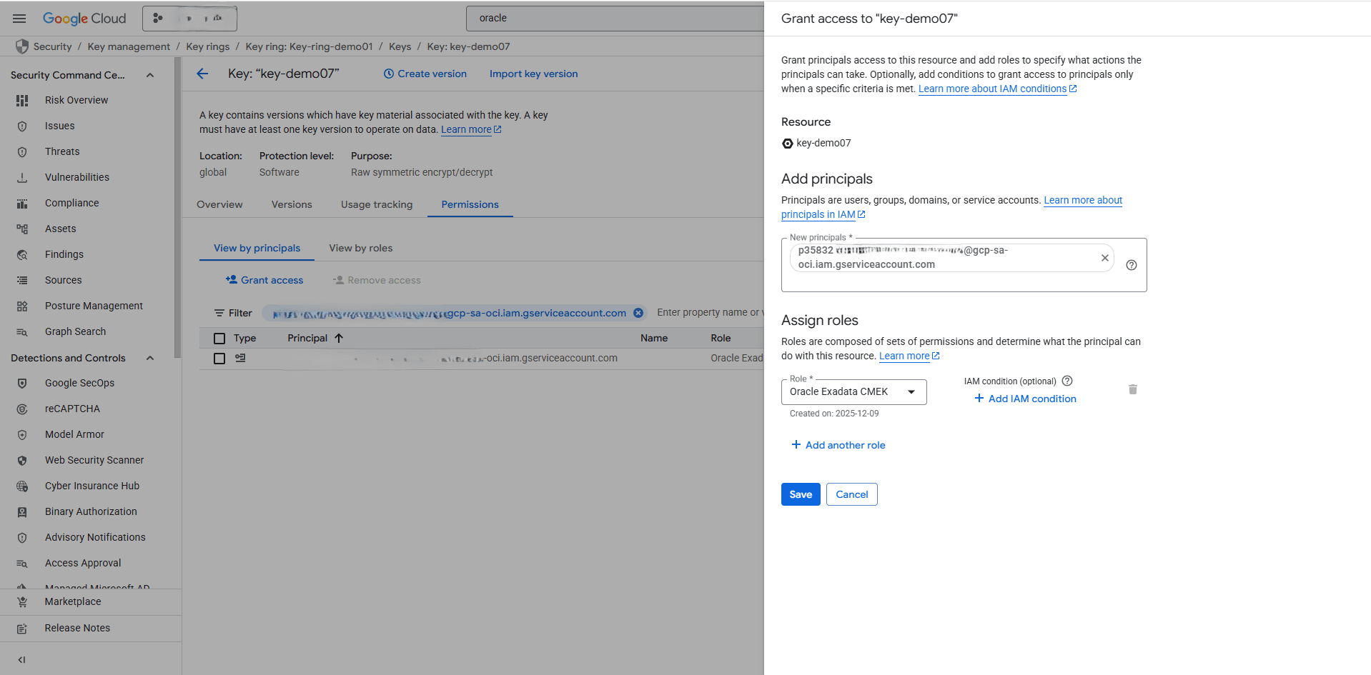 This screenshot shows how to assign roles.
