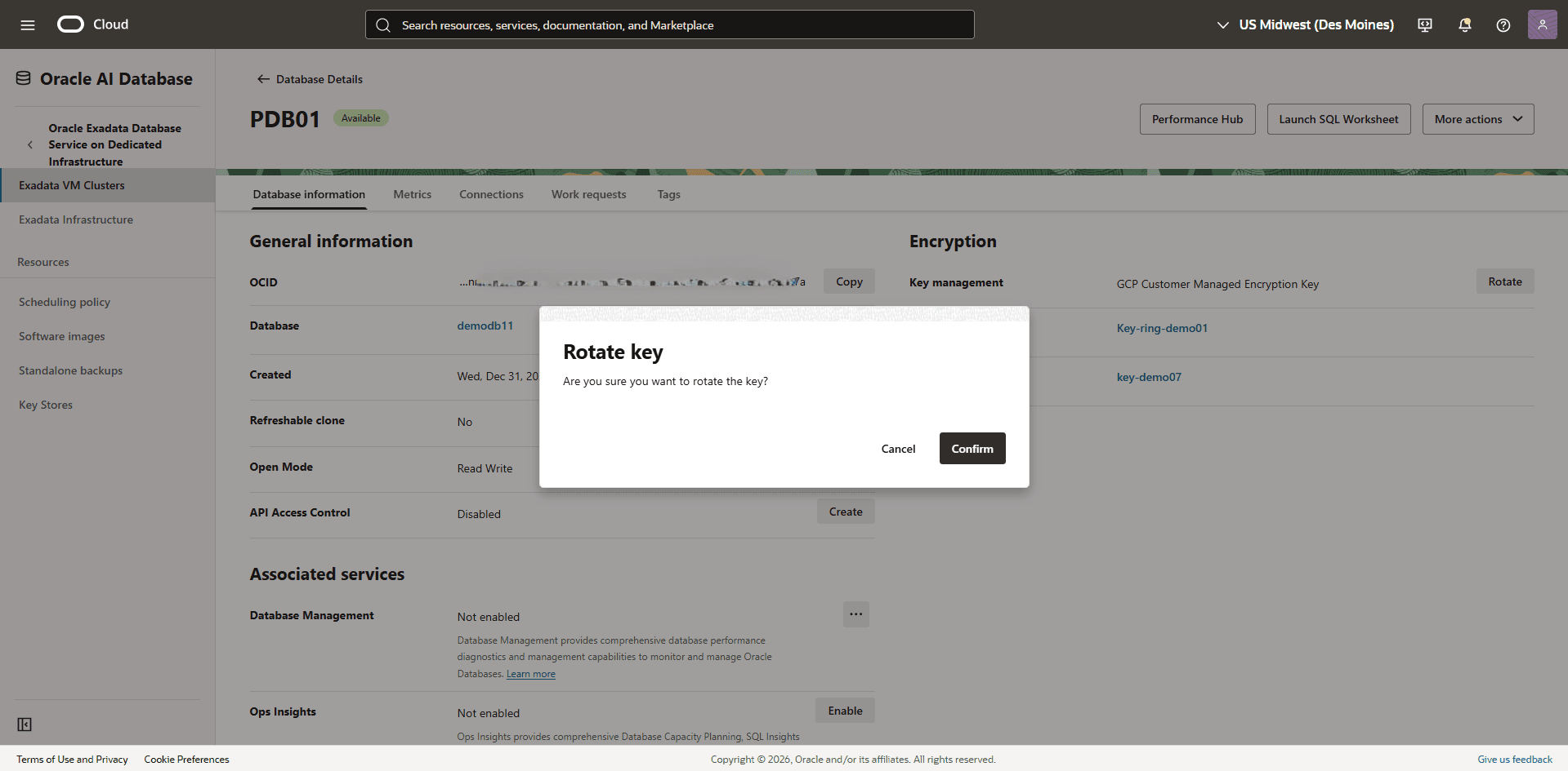 This screenshot shows how to rotate key.
