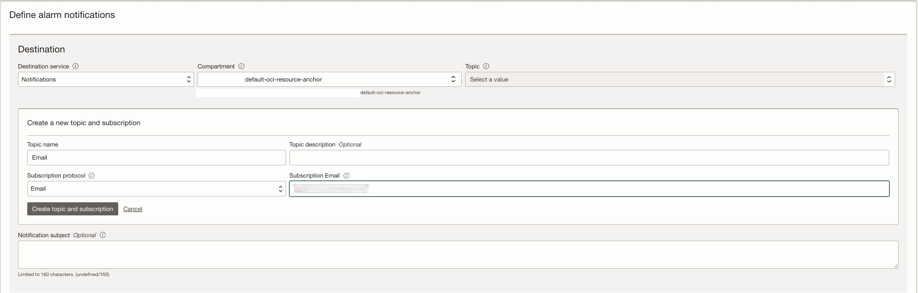 This screenshot shows how to create alarms.