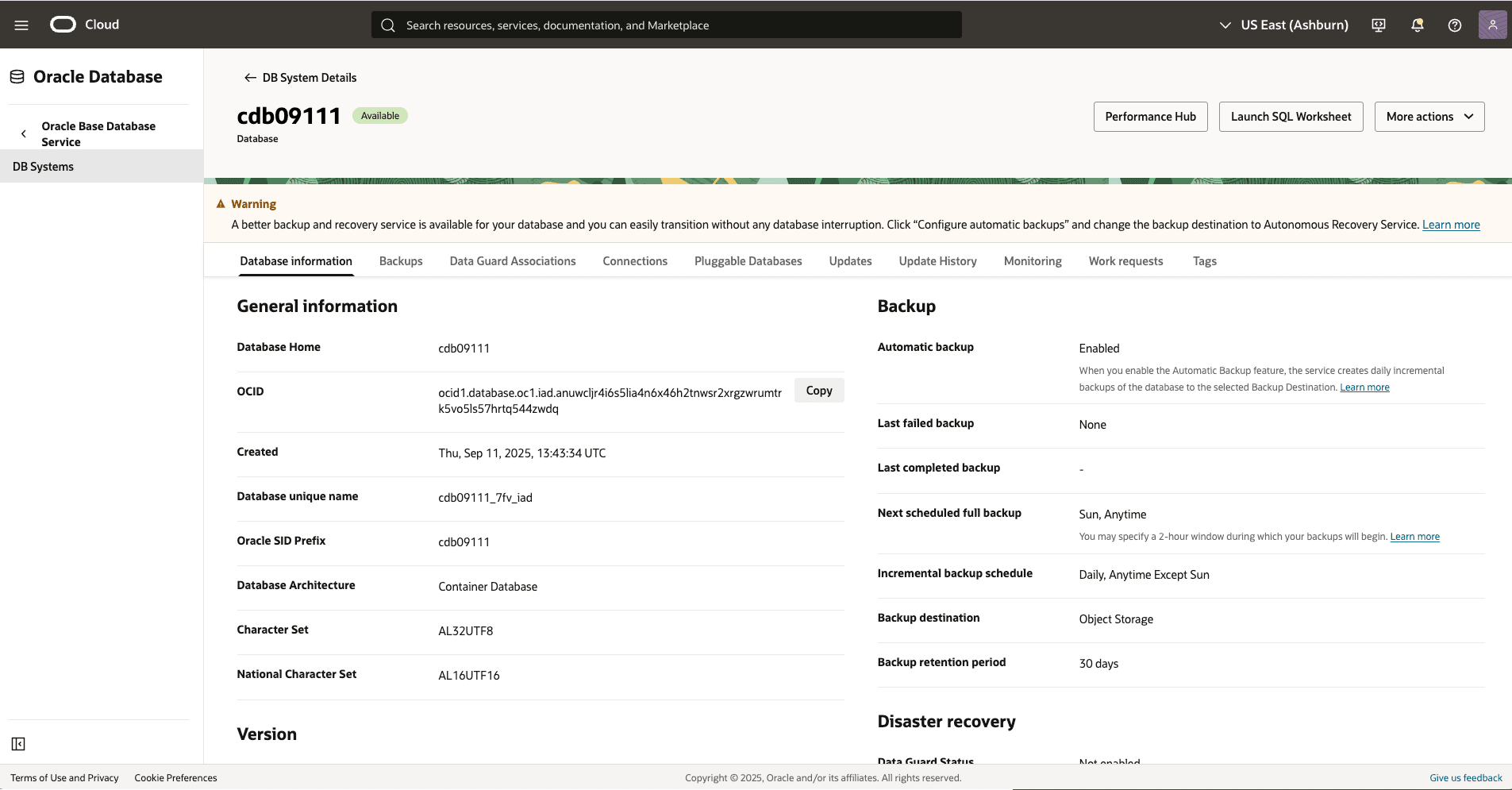 A screenshot of the backup Base Database process.