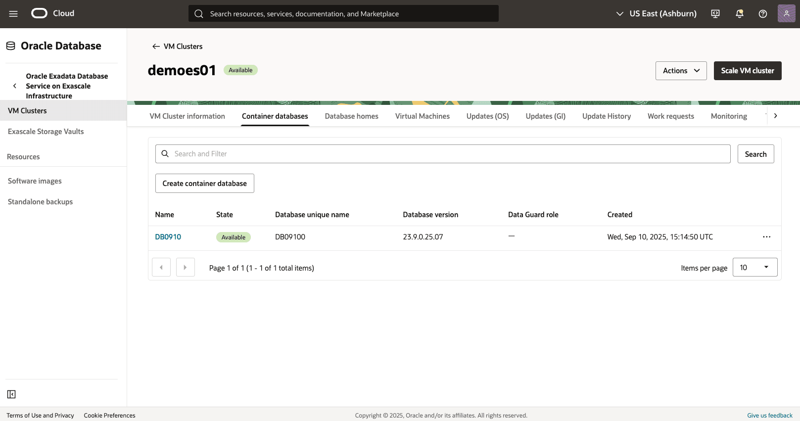 A screenshot of the View Automatic Backup from the OCI Console process. A screenshot of the View Automatic Backup from the OCI Console process.