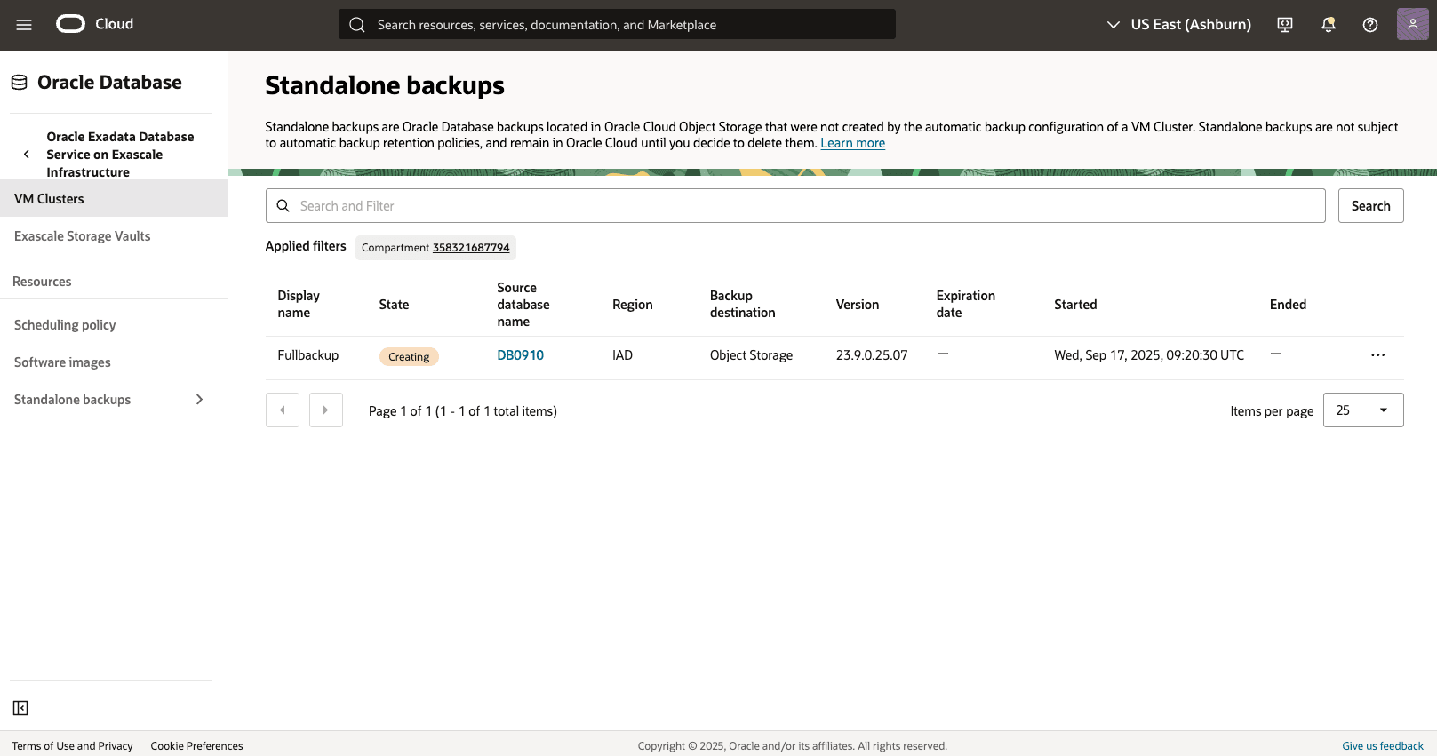 A screenshot of the Manual Backup process. A screenshot of the Manual Backup process.