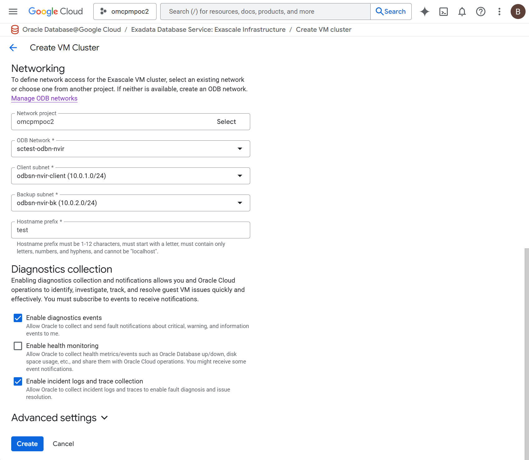 A screenshot of the create Exascale VM Cluster process. A screenshot of the create Exascale VM Cluster process.