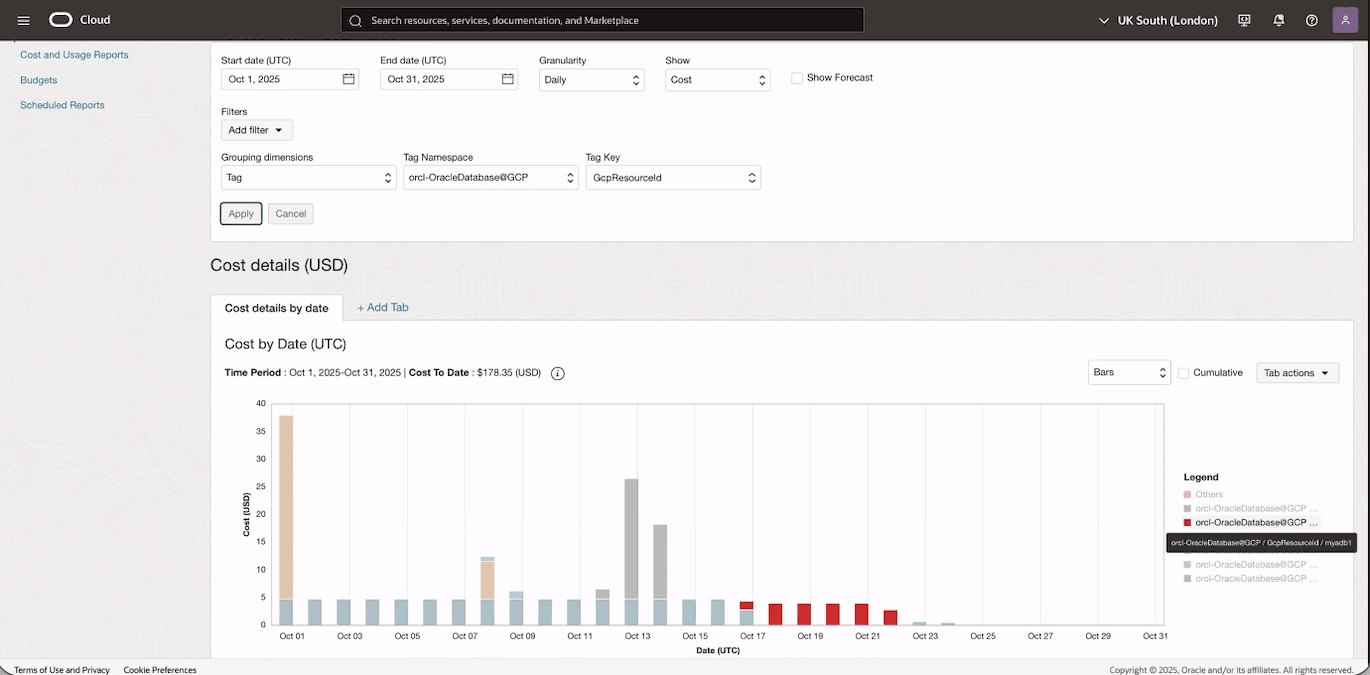 This screenshot shows how to group and filter resources.
