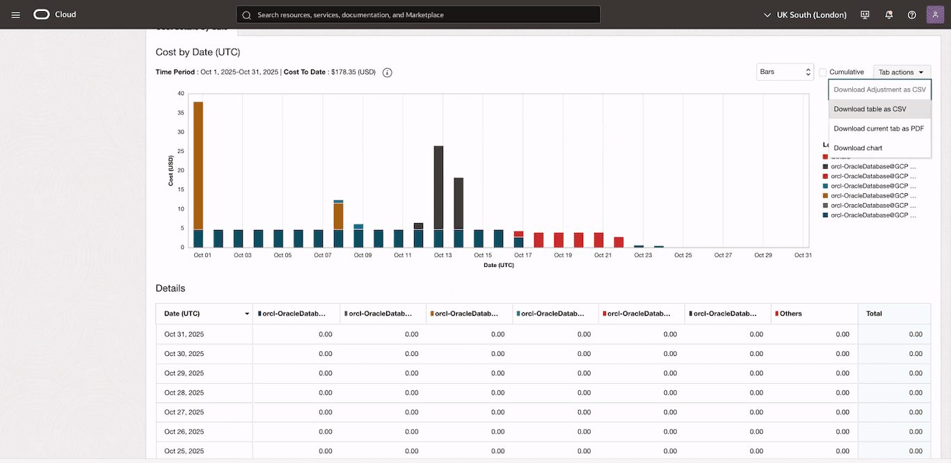 This screenshot shows how to download the report.
