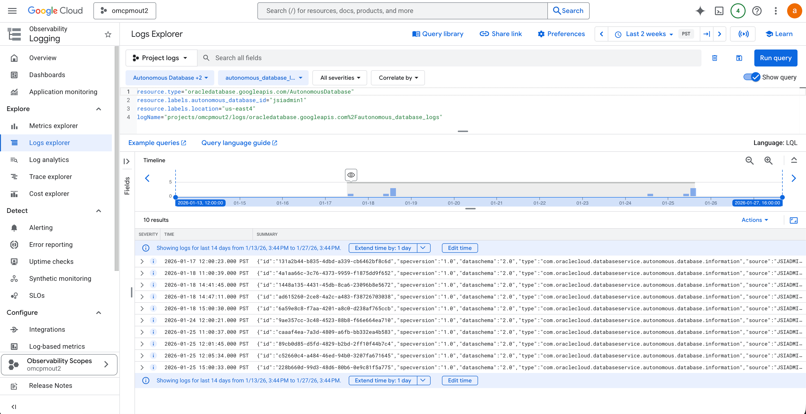 This screenshot shows how to monitor the logs.