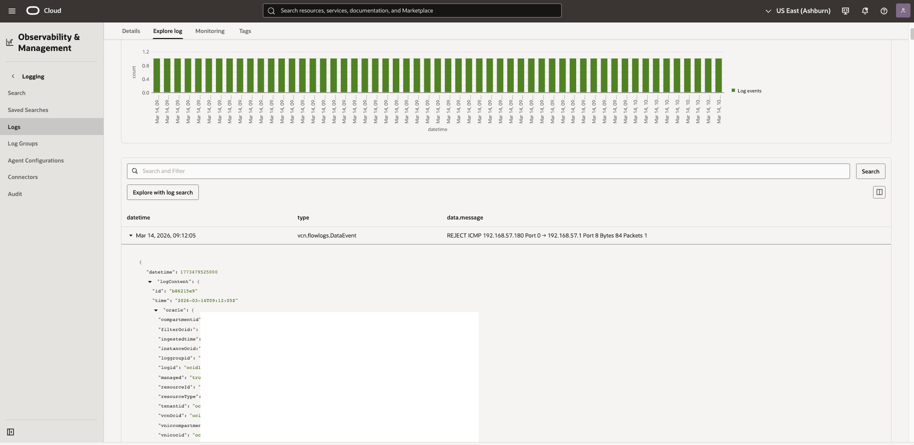 This screenshot shows how to check logs.