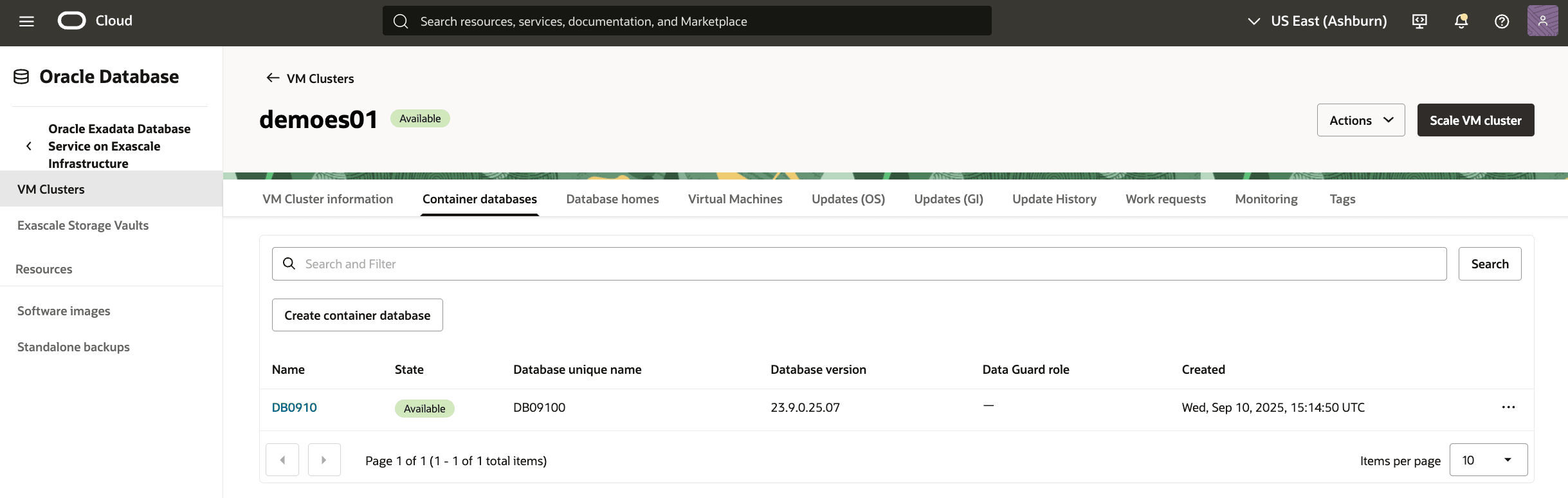 A screenshot of modifying the Exascale database process. A screenshot of modifying the Exascale database process.