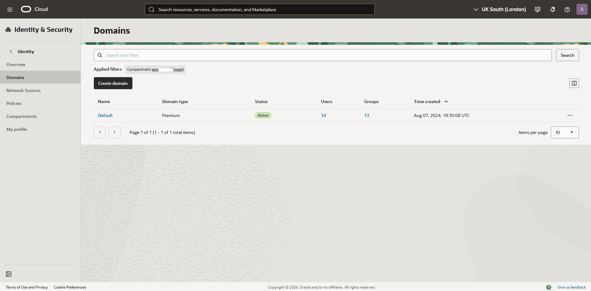 This screenshot shows how to navigate to your domain.
