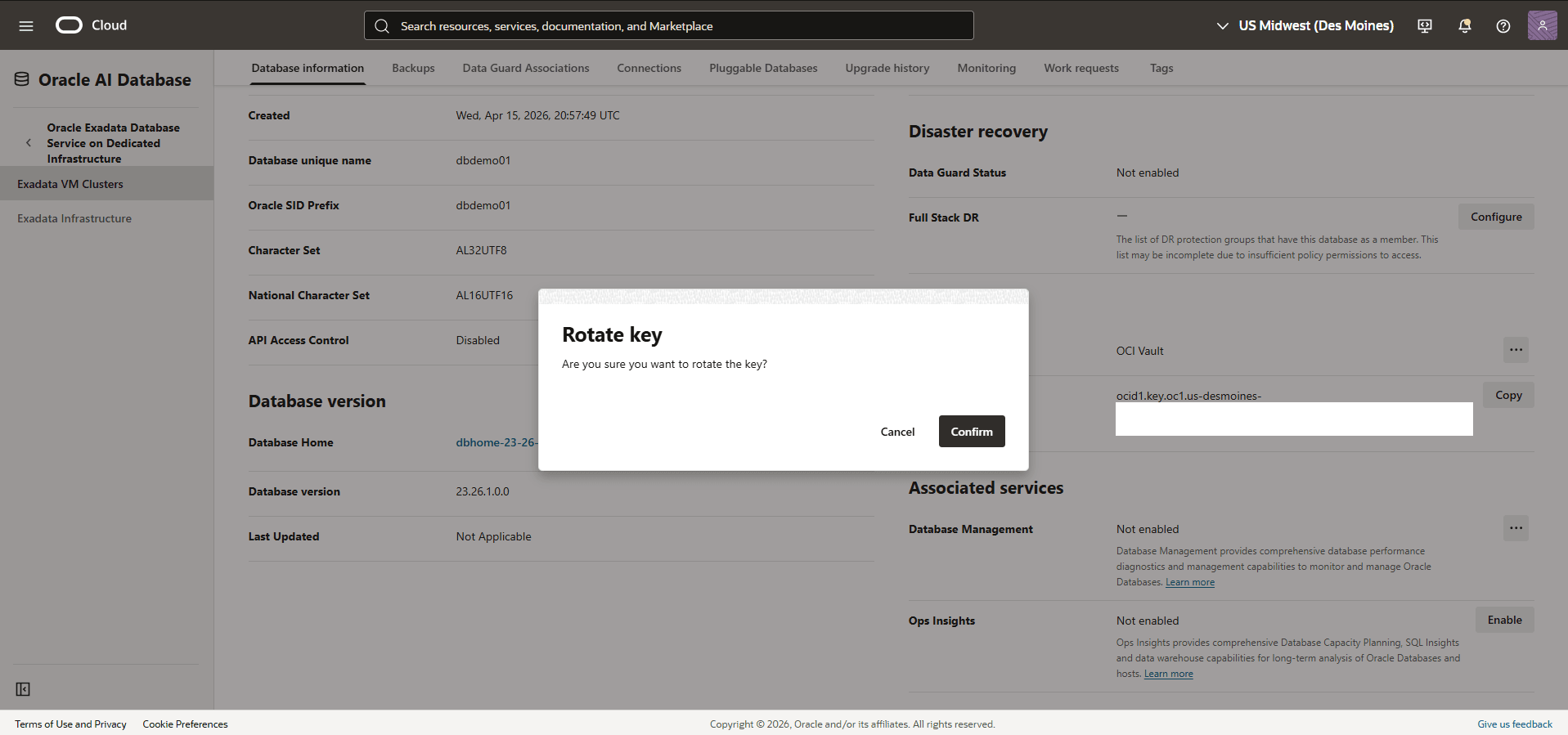 This screenshot shows how to rotate key.