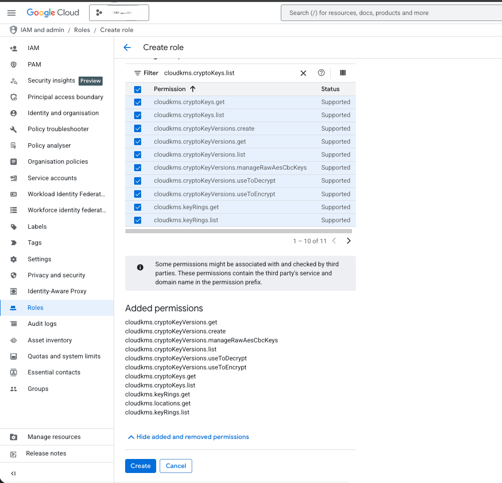 This screenshot shows how to create rolw.